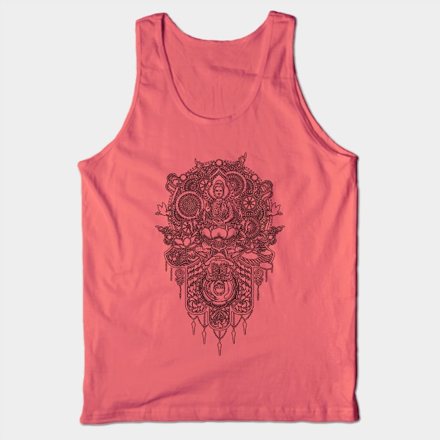 Buddha Hamsa - Shadow Black Variant Tank Top by Mr Eggs Favorites